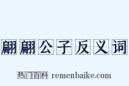 翩翩公子反义词是什么意思的图片